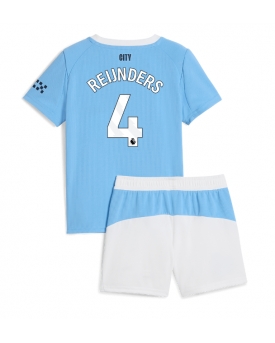 Billige Fotballdrakt Manchester City Tijjani Reijnders #4 Replika Hjemmedraktsett Barn 2025-26 Kortermet (med bukser)